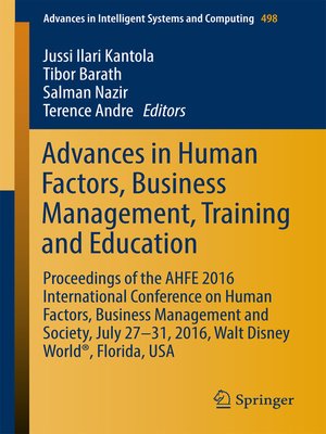 cover image of Advances in Human Factors, Business Management, Training and Education
